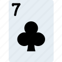 card, casino, clubs, gamble, of, play, seven, 7