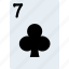 card, casino, clubs, gamble, of, play, seven, 7 