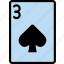 card, casino, gamble, of, play, spades, three 