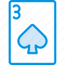 card, casino, gamble, of, play, spades, three