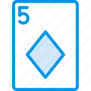 card, casino, diamonds, five, gamble, of, play 