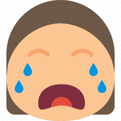 Crying, emoji, emoticons, emotion, girl icon - Download on Iconfinder