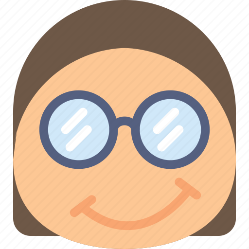 Emoji, emoticons, emotion, girl, nerdy icon - Download on Iconfinder