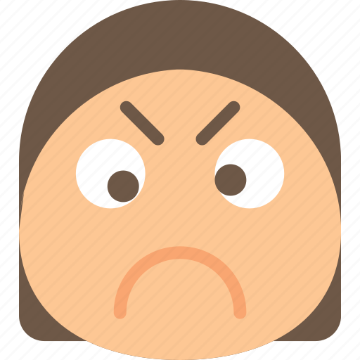 Angry, emoji, emoticons, emotion, girl icon - Download on Iconfinder