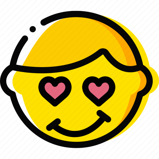 Emoji, emoticon, face, in, love icon