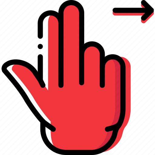 Double, finger, gesture, hand, interaction, right, slide icon - Download on Iconfinder