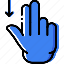 down, finger, gesture, hand, interaction, slide