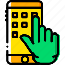 finger, gesture, hand, interaction, phone, press