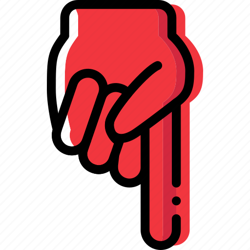 Down, finger, gesture, hand, interaction, show icon - Download on Iconfinder