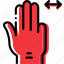 finger, gesture, hand, interaction, slide, triple 