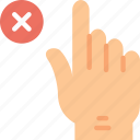 delete, finger, gesture, hand, interaction