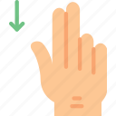 down, finger, gesture, hand, interaction, slide