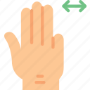 finger, gesture, hand, interaction, slide, triple