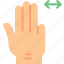 finger, gesture, hand, interaction, slide, triple 