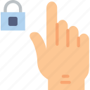 finger, gesture, hand, interaction, lock