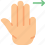 finger, gesture, hand, interaction, right, slide, triple 