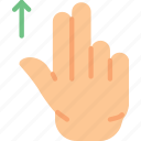 finger, gesture, hand, interaction, slide, up