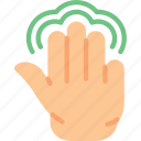 finger, gesture, hand, interaction, push, triple 
