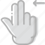 double, finger, gesture, hand, interaction, left, slide 
