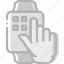 finger, gesture, hand, interaction, press, smartwatch 