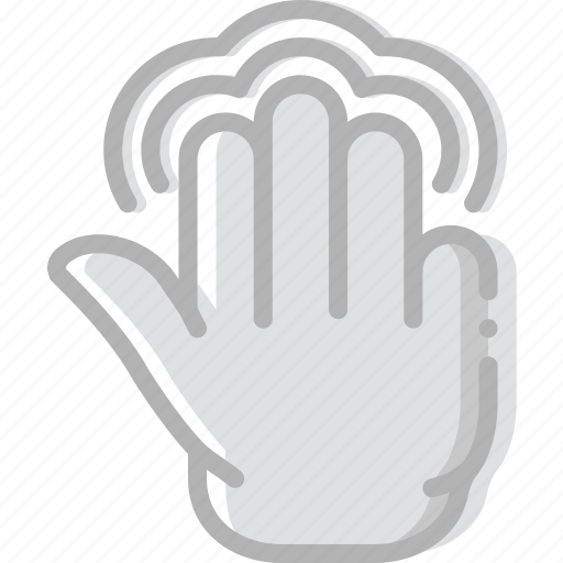 Finger, gesture, hand, interaction, push, triple icon - Download on Iconfinder