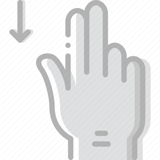 Down, finger, gesture, hand, interaction, slide icon - Download on Iconfinder