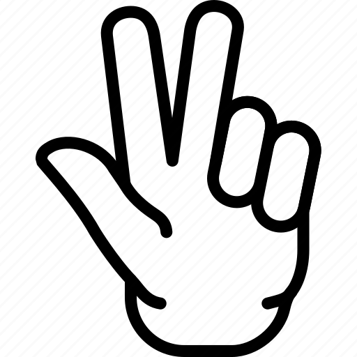 Middle Finger Hand Sign Outline