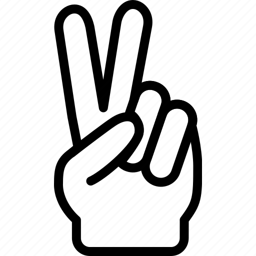 Finger, gesture, hand, interaction, peace icon