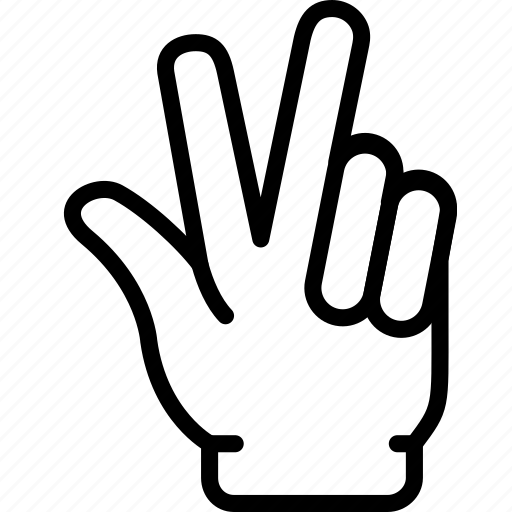 Finger, fingers, gesture, hand, interaction, three icon - Download on ...
