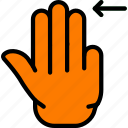 finger, gesture, hand, interaction, left, slide, triple