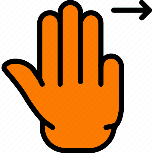 Finger, gesture, hand, interaction, right, slide, triple icon - Download on Iconfinder
