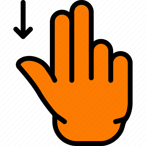 Down, finger, gesture, hand, interaction, slide icon - Download on Iconfinder