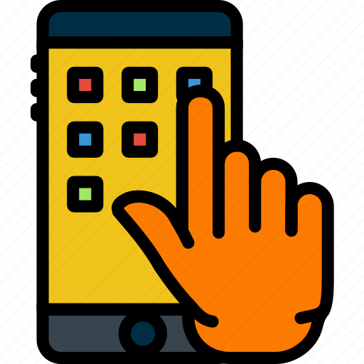 Finger, gesture, hand, interaction, phone, press icon - Download on Iconfinder