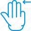finger, gesture, hand, interaction, left, slide, triple 