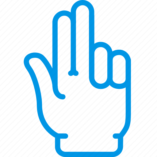 Finger, fingers, gesture, hand, interaction, three icon - Download on Iconfinder