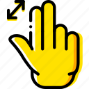 finger, gesture, hand, in, interaction, zoom