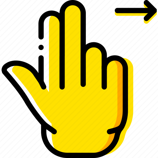 Double, finger, gesture, hand, interaction, right, slide icon - Download on Iconfinder