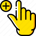 add, finger, gesture, hand, interaction 