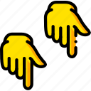 down, finger, gesture, hand, interaction, show 