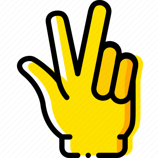Finger, fingers, gesture, hand, interaction, three icon - Download on Iconfinder