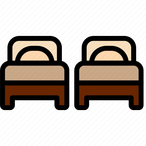 Beds, double, hotel, service, travel icon - Download on Iconfinder