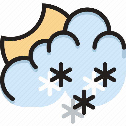 Climate, forecast, night, precipitation, snowy, weather icon - Download on Iconfinder