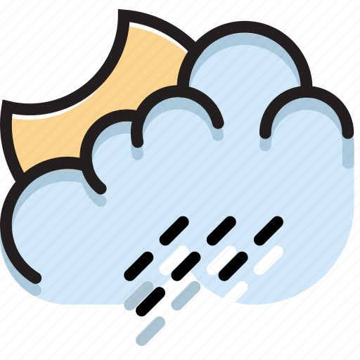 Climate, forecast, night, precipitation, rainy, weather icon - Download on Iconfinder