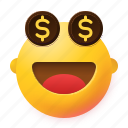 money, smile, emoji, face, emotion, usd