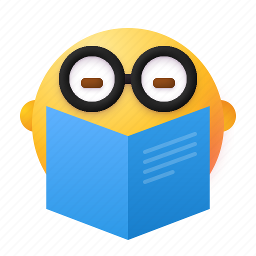 Reading, smile, emoji, face, emotion, book icon - Download on Iconfinder