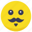 emoji, face, man, moustache, smiley 