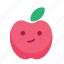 apple, cute, fresh, fruit, fun, smiley 