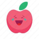 apple, cute, fresh, fruit, fun, smiley