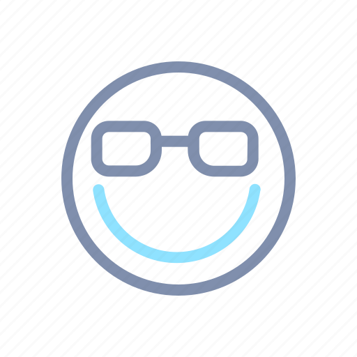 Emoji, emoticon, emotion, eyeglass, face, smile, smiley icon - Download on Iconfinder