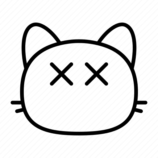Cat, dead, skull, bone, lost, spooky, emoji icon - Download on Iconfinder